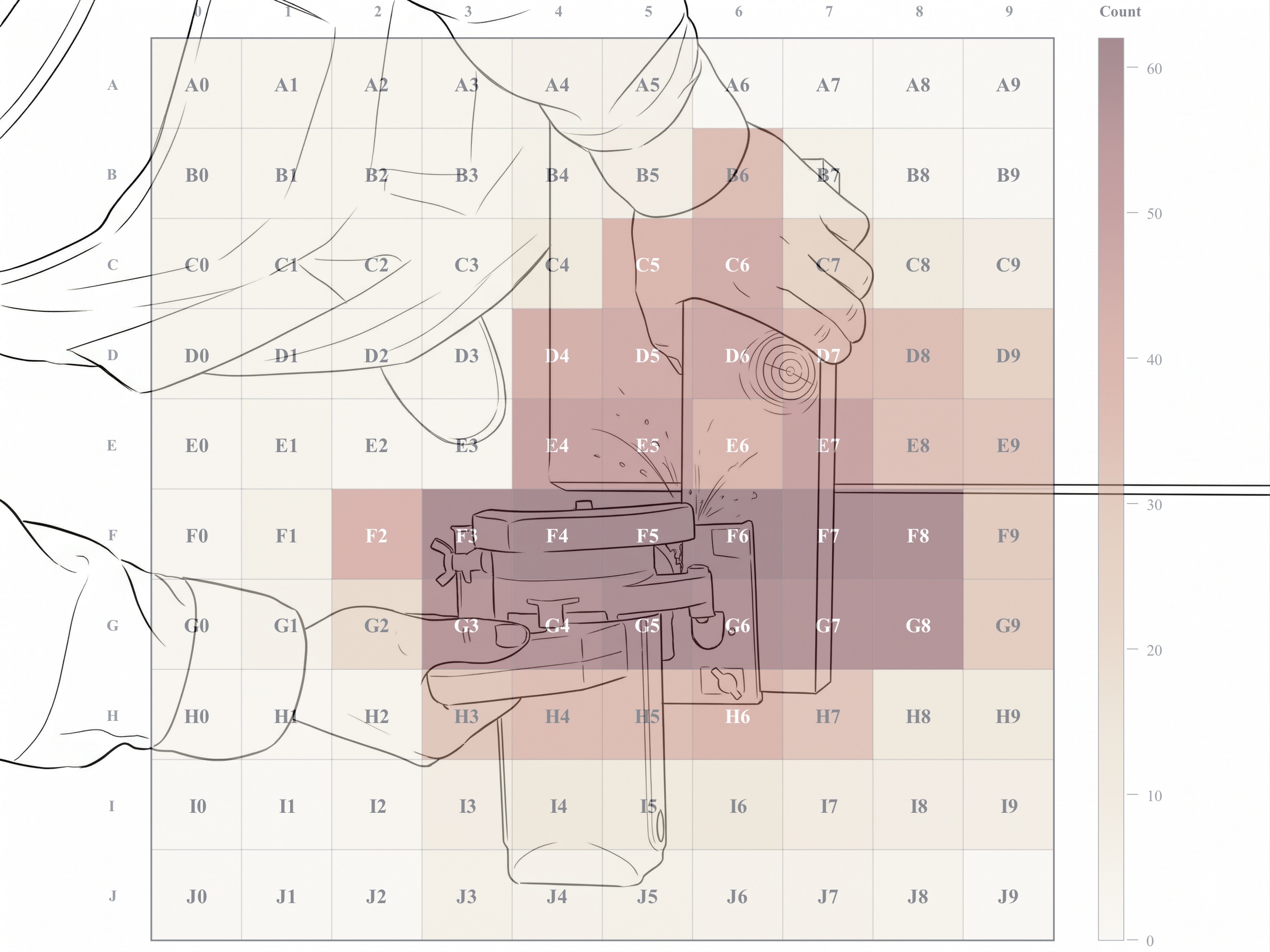 Grip heat map